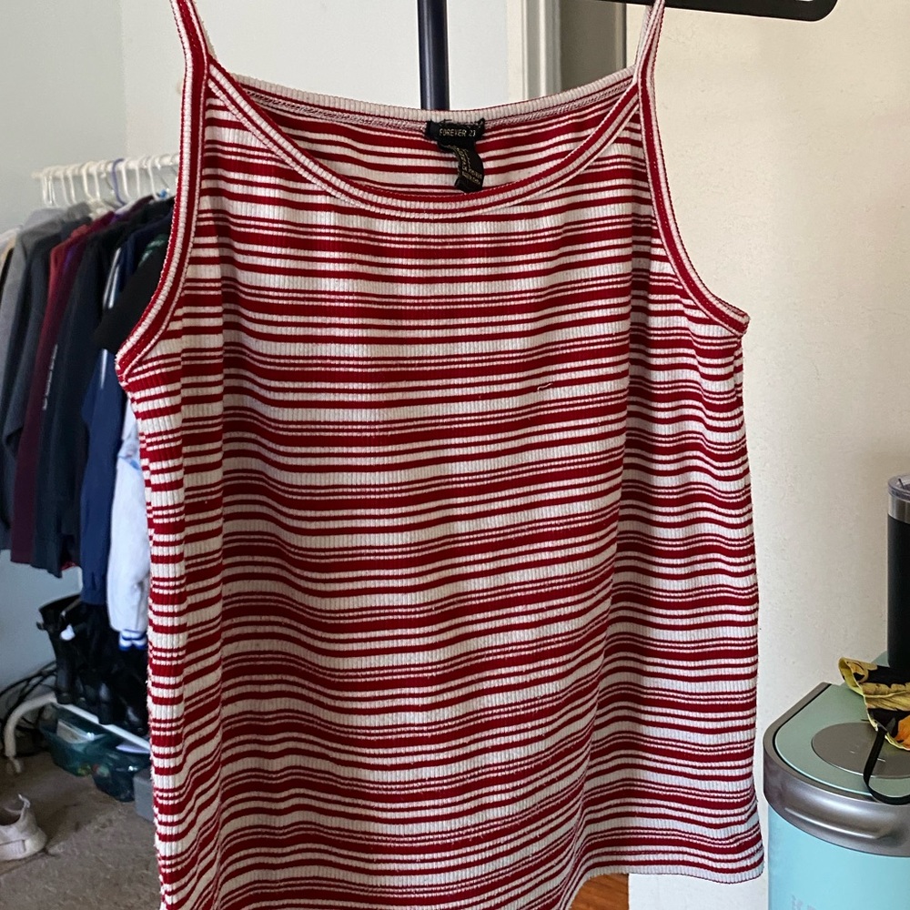 Red and white tank top from Forever 21